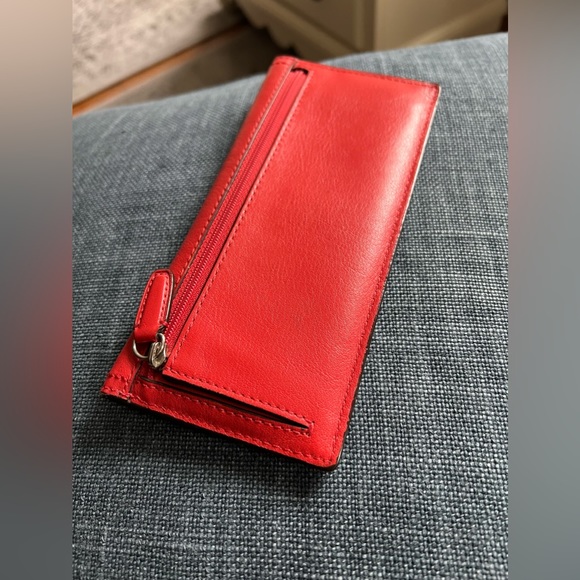 Coach Slim Wallet | Scarlet color / Butterscotch color lining | EUC - Picture 2 of 6